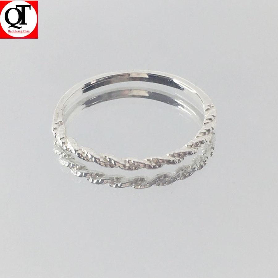 Nhẫn nữ bạc thân nhỏ xinh phong cách styl trang sức Bạc Quang Thản – QTNU84.