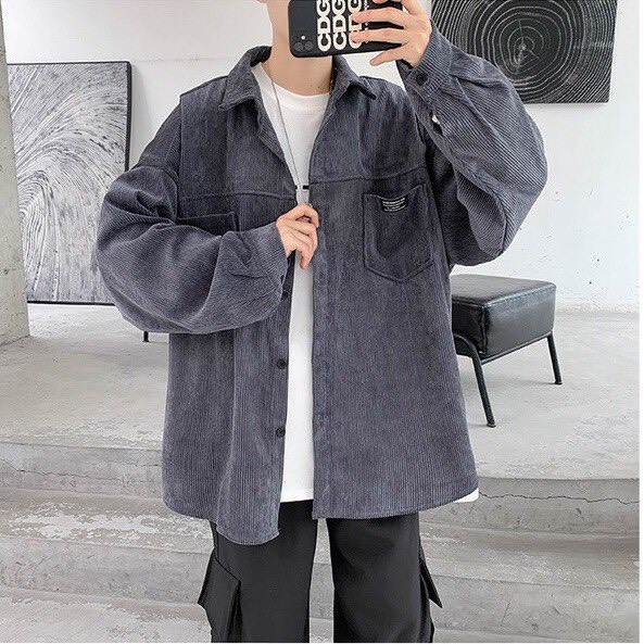 Áo sơ mi unisex form rộng - somi nam nữ sọc số 3
