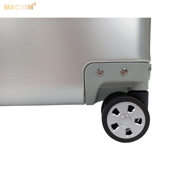 Vali hợp kim nhôm nguyên khối MS1313 Macsim cao cấp màu bạc cỡ 20inches