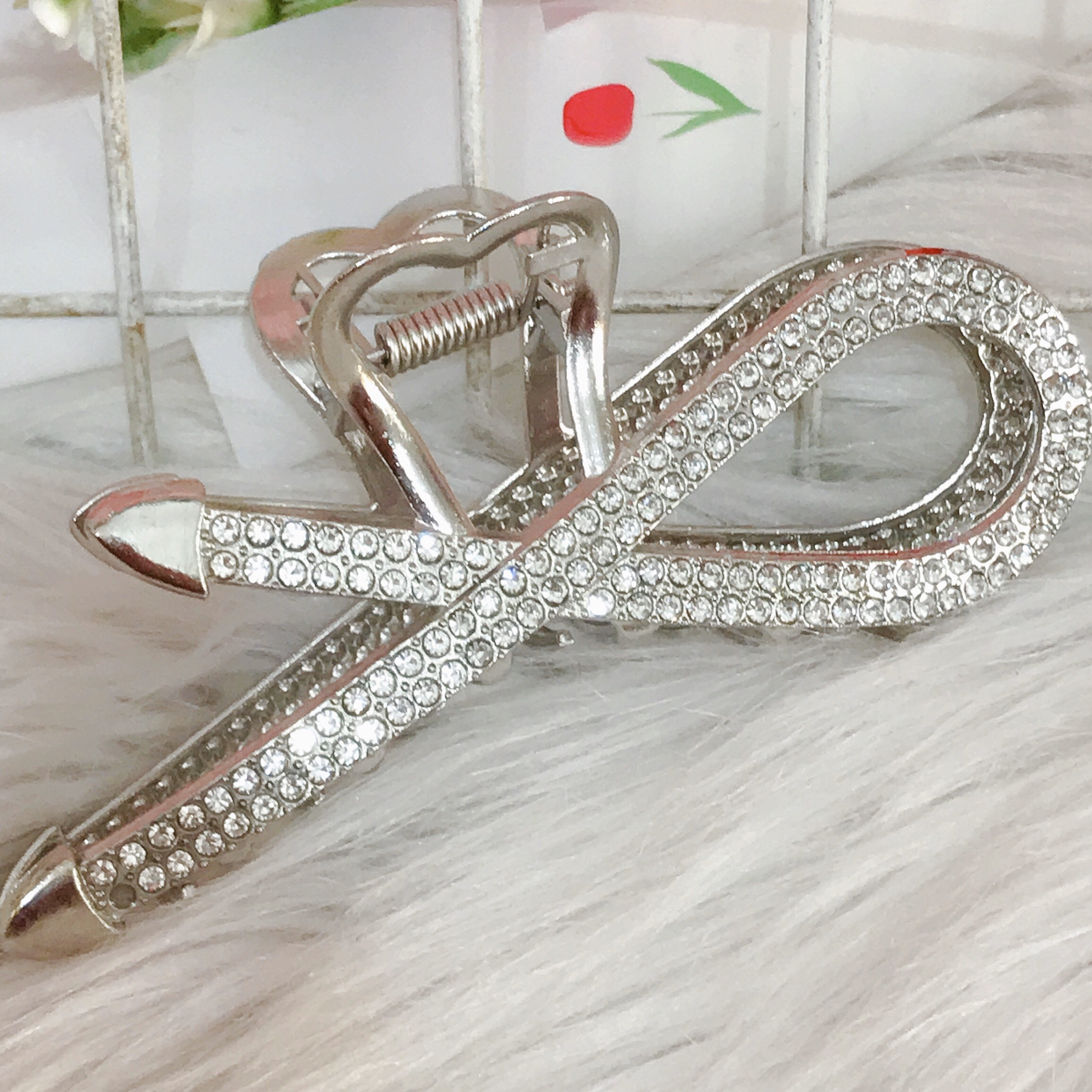 Kẹp Tóc Kim Loại Đính Đá Nhân Tạo Thời Trang Thanh Lịch