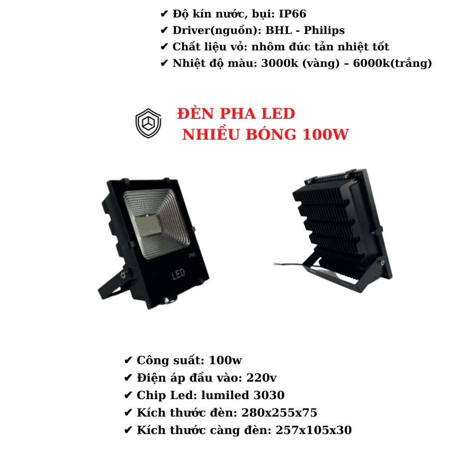 Đèn Pha Led 100W - 150W - 200W Siêu Sáng
