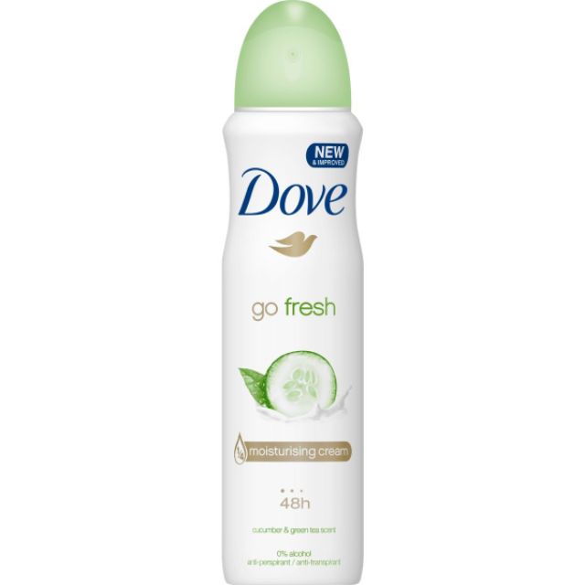 xịt khử mùi dove dưa leo&amp;trà xanh 150ml( không có tem phụ- không xuất hóa đơn )