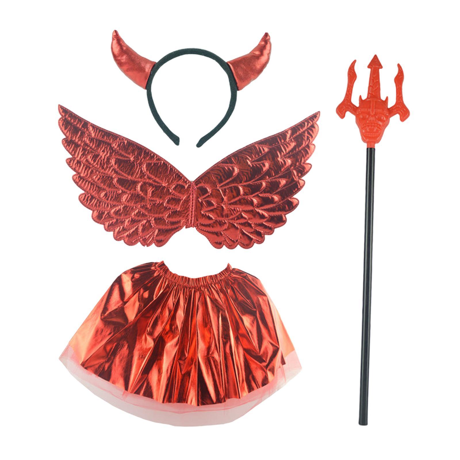 Halloween Devil Costume for Kids Playing Toys Party Gift Devil Hair Headband