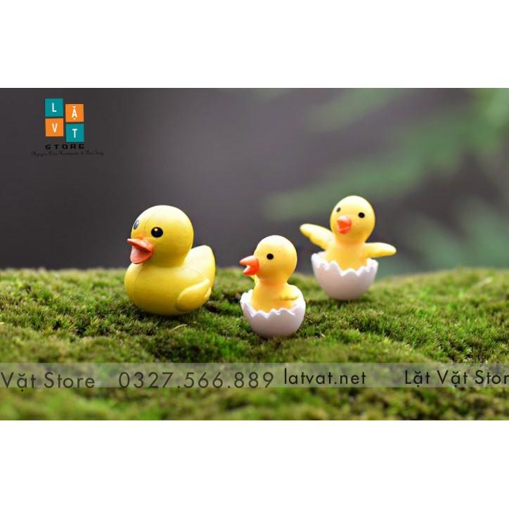 Mô hình Vịt Siêu Cute mini size, Vịt trong vỏ trứng - Dùng Để Trang Trí Vi Tiểu Cảnh, chậu cây - Đơn Giản Chân Thật Giá