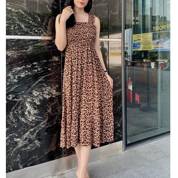 Váy 2 dây dáng suông maxi AMYRA mặc nhà đuôi cá eo bo thun trung niên mọi lứa tuổi trẻ trung đi lịch cao cấp VA037