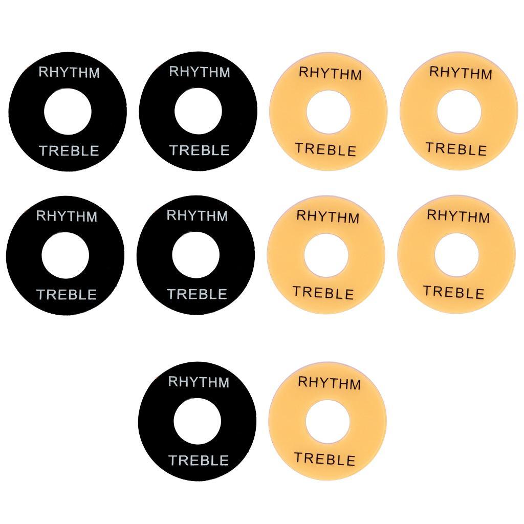 5 Pieces  Black Toggle Switch Washer w/ White Letters for LP  Guitar