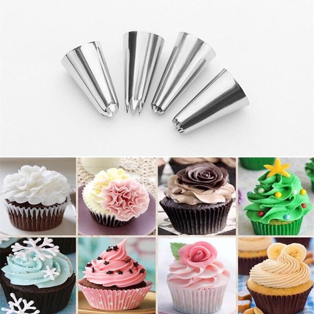 Bộ Đui 52 Chiếc Kèm Chốt Và Dù Bắt Hoa Bộ/Đui Bắt Kem Với Các Kiểu Dáng Trang Trí Cupcake, Bánh Gato, Bánh Kem