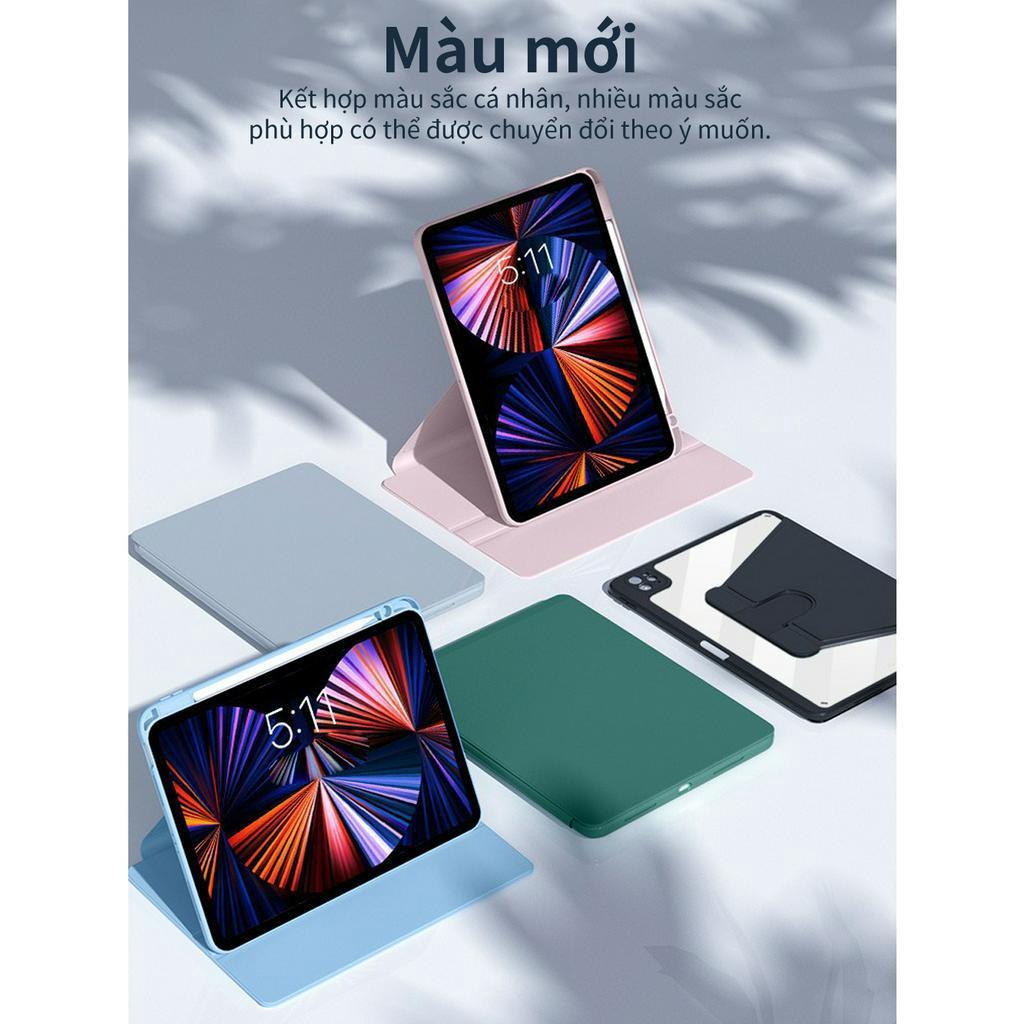 [HÀNG CHÍNH HÃNG GOOJODOQ] Bao da ipad GOOJODOQ ốp lưng cho Air 4/5 Pro 11 10th 9th 8th 7th Gen với Giá đỡ bút chì Xoay 360 độ - Màu xanh lá cây đậm