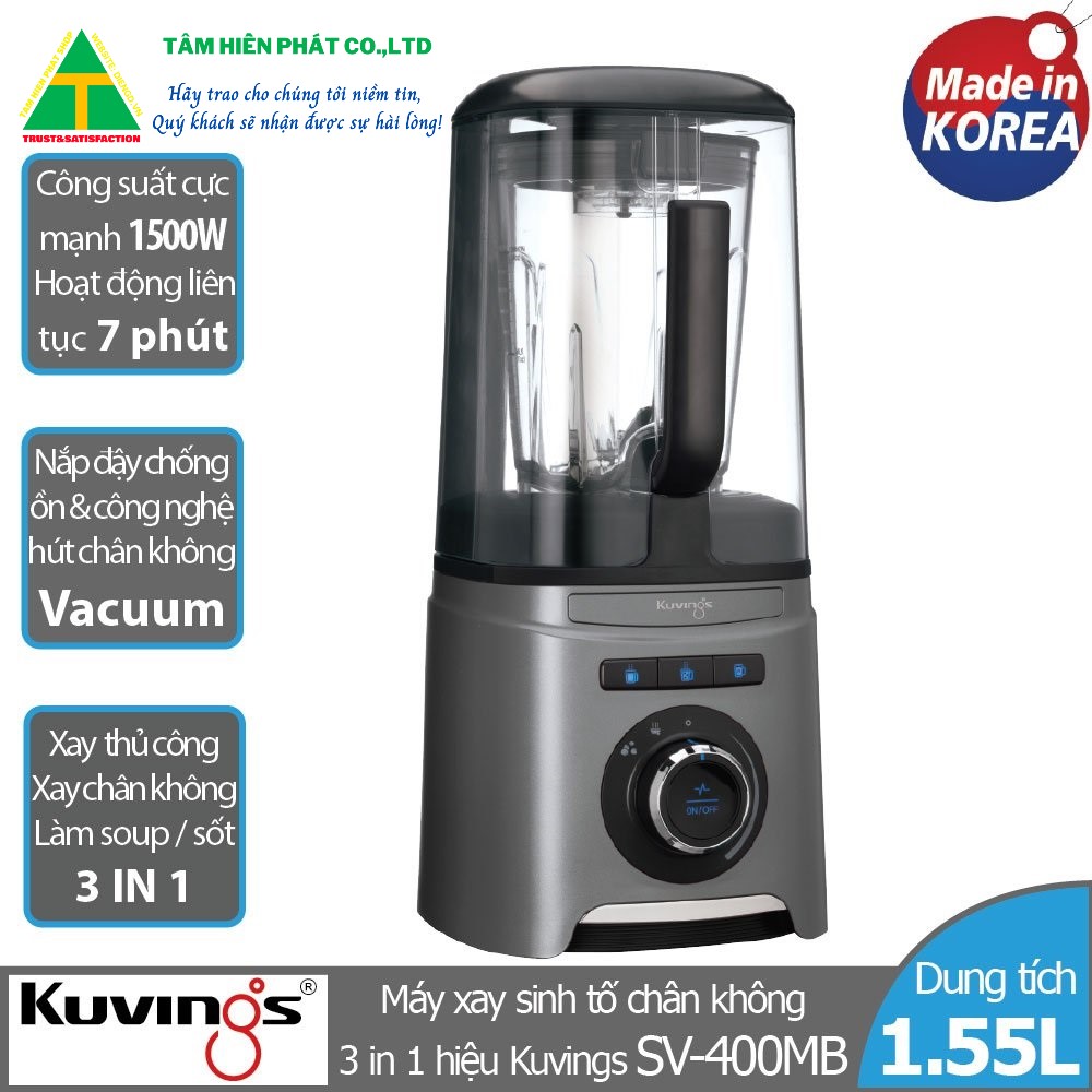 Máy xay sinh tố chân không 3 trong 1 Kuvings SV-400MB (1.55L) - Hàng chính hãng