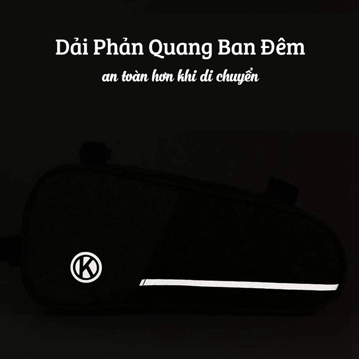 Túi Treo Sườn Xe Đạp Dài K-01ML Phom Mềm Gắn Sườn Xe,  vải Oxford chống mài mòn, chống Nước, 1 Ngăn - Mai Lee