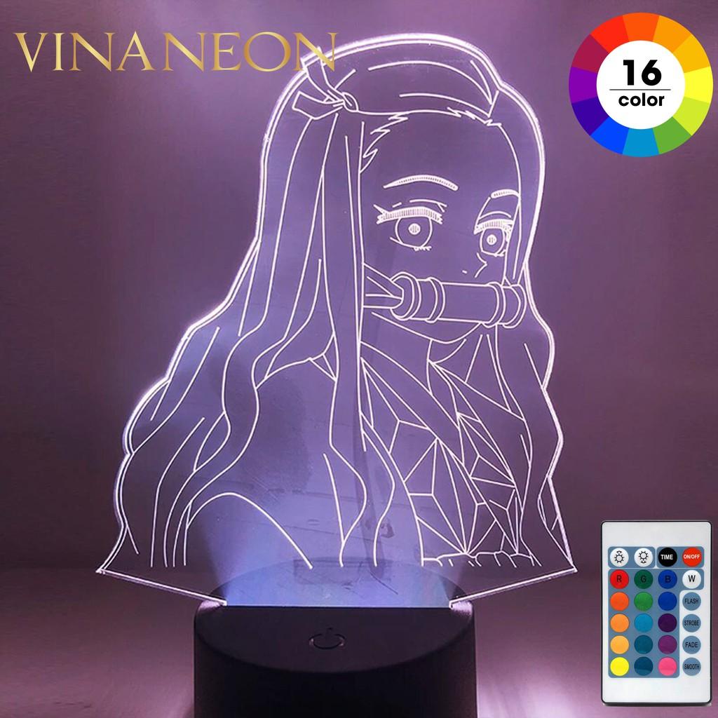 Đèn Neon Trang Trí️ Đèn Trang Trí Bàn Làm Việc Nhân Vật NEZUKO Đèn Led Trang Trí 3D Anime