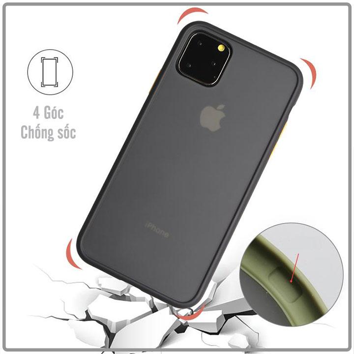 Ốp lưng nhám viền màu chống sốc cho các dòng máy iPhone