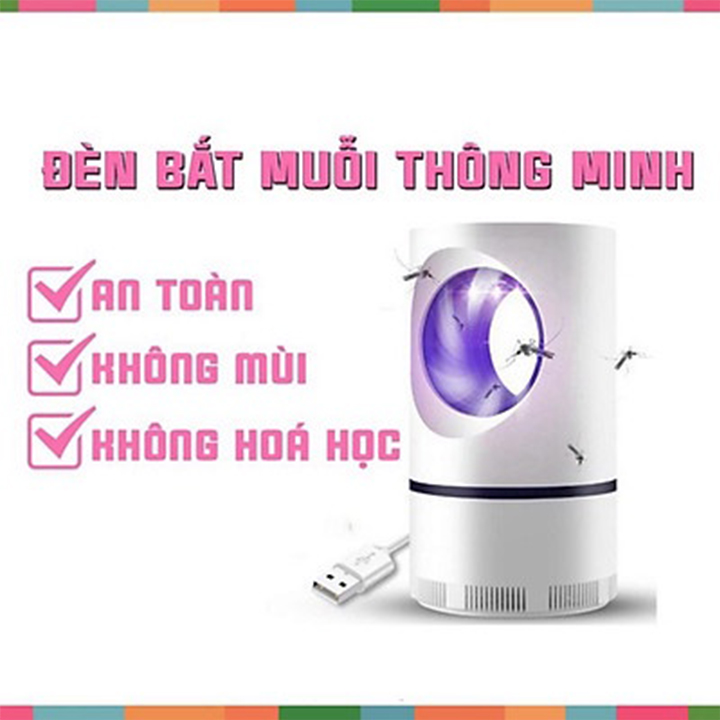 Máy Bẫy Muỗi MOKI01, Đèn Bắt Muỗi Thu Hút Côn Trùng Bay Cao Cấp Công Nghệ Đèn LED Thông Minh Dùng Cổng USB