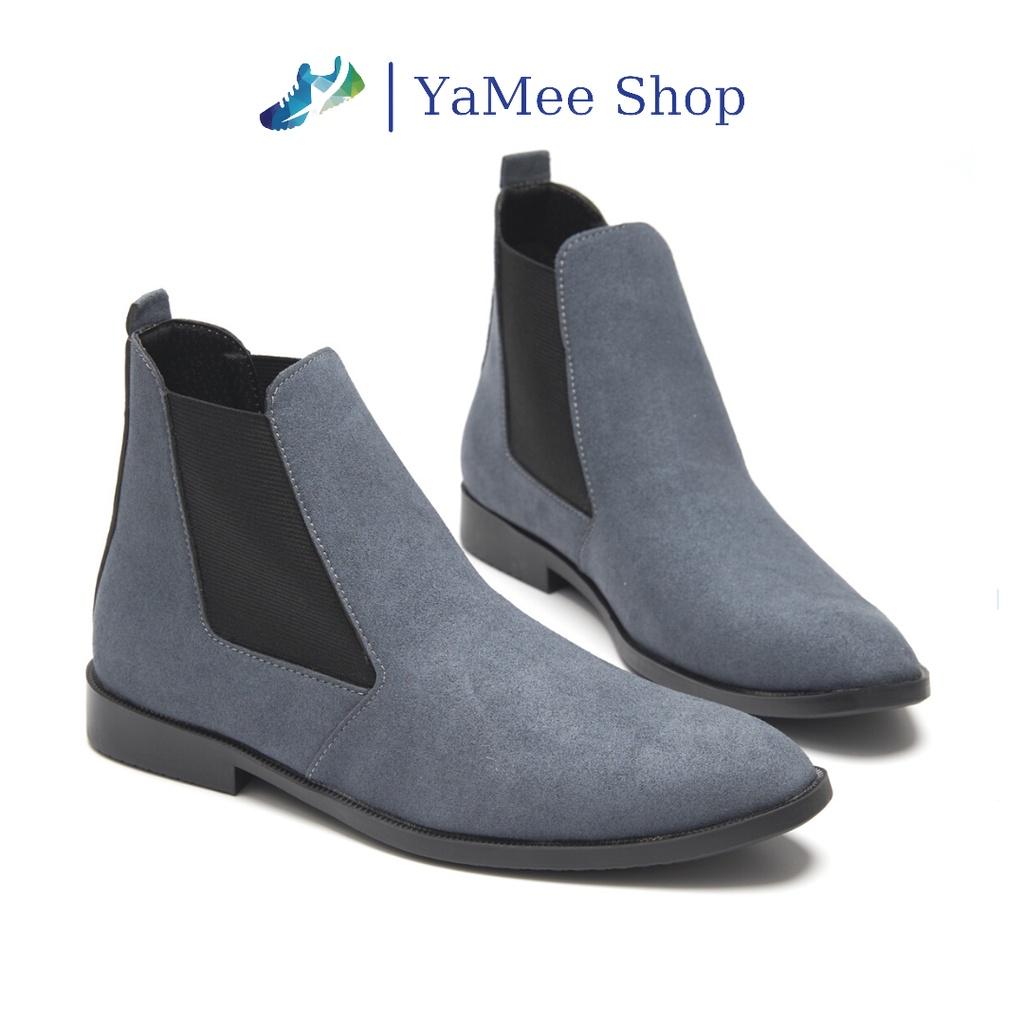 Giày chelsea boots da lộn, cổ chun, đế khâu chắc chắn- mã CBDLB