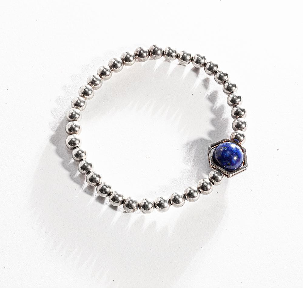 Vòng tay phong thủy đá Lapis thiên nhiên mix bạc 925 cho mạng Thủy Mộc, món quà trang sức phong thủy ý nghĩa may mắn tài lộc VT013