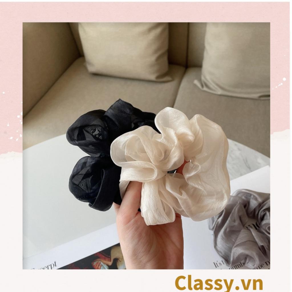 Dây cột tóc Classy, Scrunchies vải voan mềm mịn, màu sắc tông pastel trang nhã PK1505