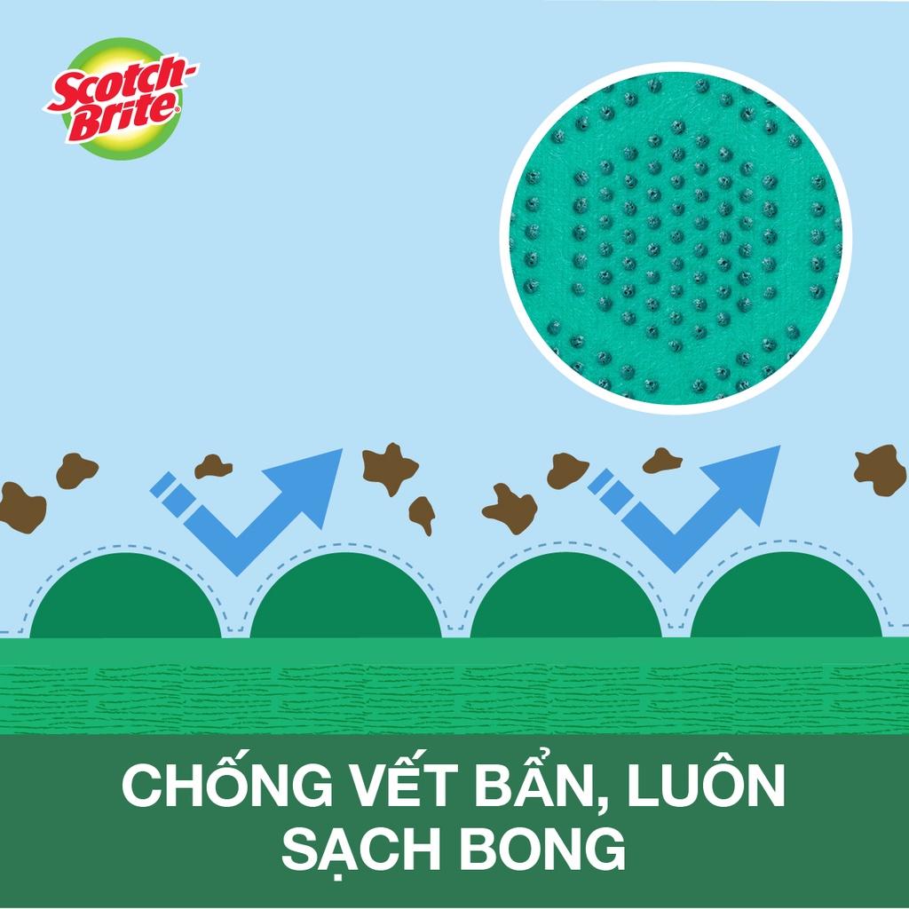 Miếng Rửa Chén Hạt Nổi Không Trầy Xước 3M Scotch Brite-Mút Kháng Khuẩn,Không Bám Cặn Gây Mùi