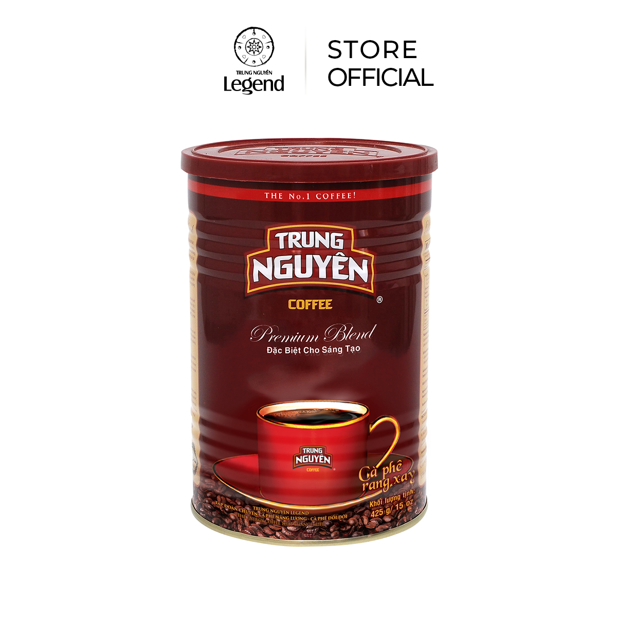 Cà phê Premium Blend Trung Nguyên Legend - Rang Xay - Lon 425gr