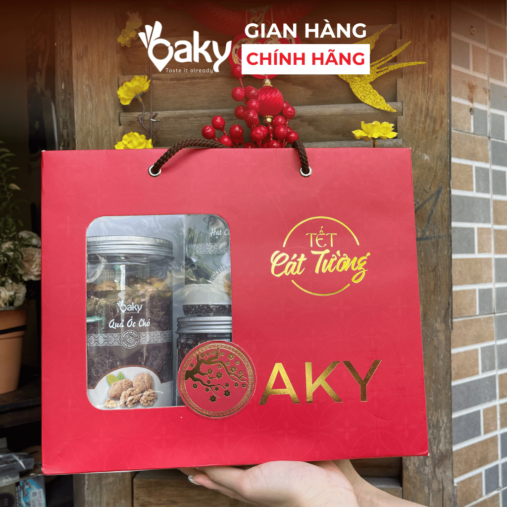 Set quà tặng CÁT TƯỜNG OAKY, set quà hạt dinh dưỡng sang trọng - Óc Chó • Mixed A • Nho Khô