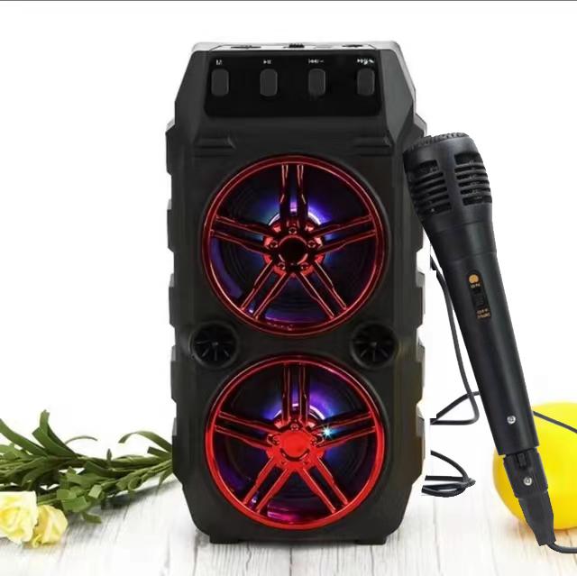Loa bluetooth không dây karaoke loa kép Super Volume di động ngoài trời chất lượng cao Home Audio Square Dancing Micro Màu sắc: Microphone đỏ
