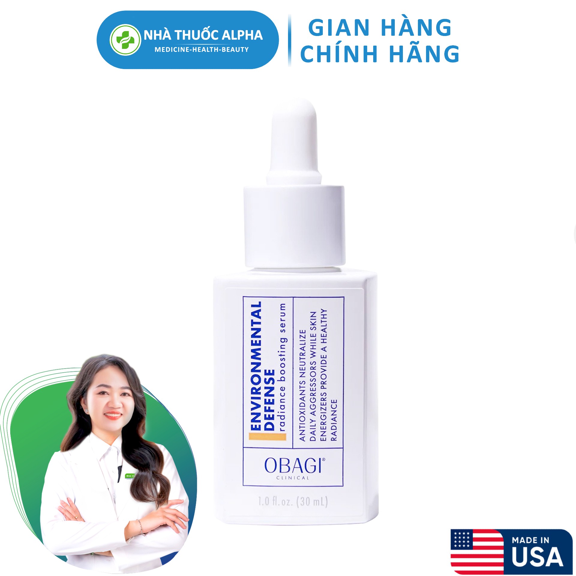 Tinh Chất Dưỡng &amp; Bảo Vệ Da Khỏi Các Tác Nhân Môi Trường Obagi Clinical Environmental Defense Radiance Boosting 30ml