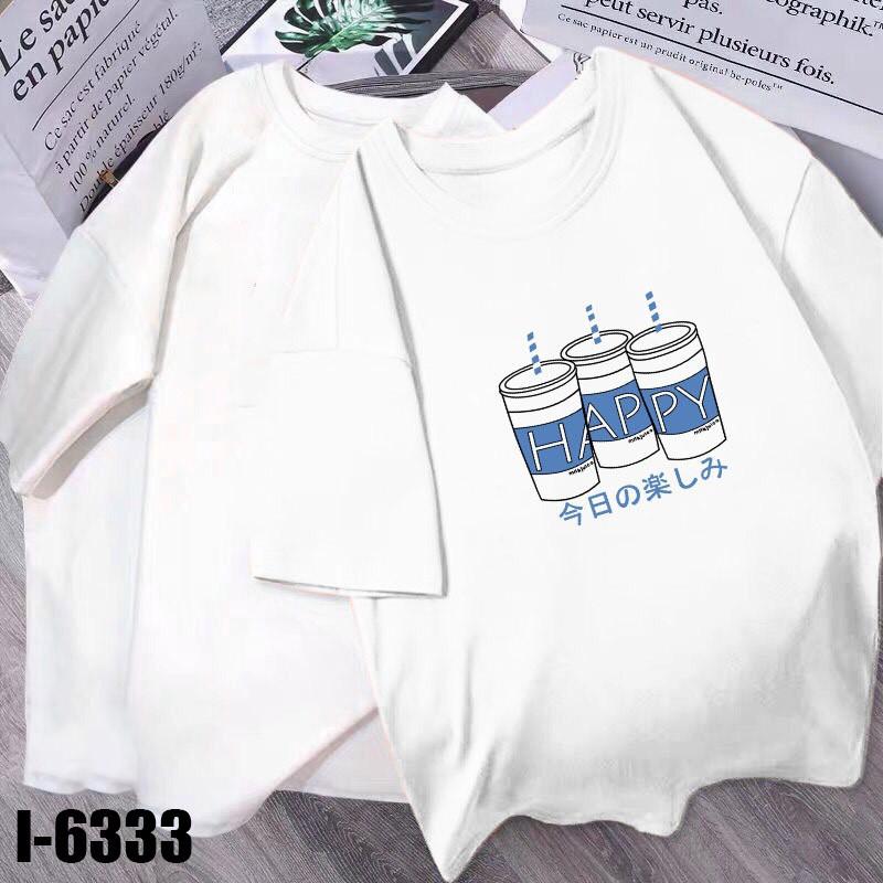Áo Thun Nữ Tay Lỡ Bình Nước Happy