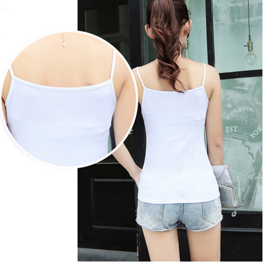 Áo 2 dây nữ, áo thun nữ thời trang,Áo hai dây cotton phong cách Hàn Quốc(Đen) 206355 - Black