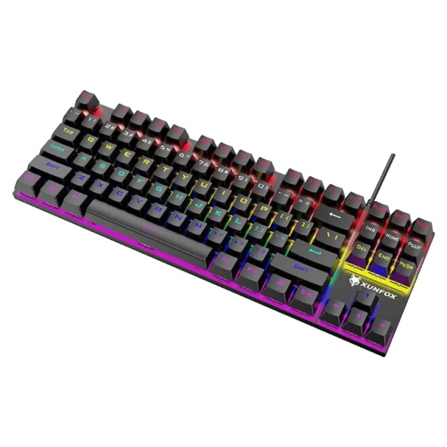 Bàn phim cơ có dây K80 LED RGB TKL 87 phím, Bàn phím chuyên game . máy tính văn phòng LED RGB siêu đẹp