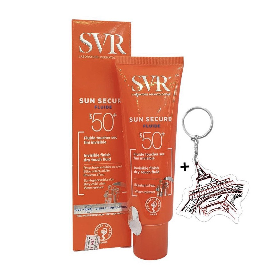 Kem Chống Nắng SVR Secure Fluide SPF50+ 50ml Dành Cho Da Nhạy Cảm + Tặng Kèm 1 Móc Khóa Hình Tour Eiffel Viền Đỏ