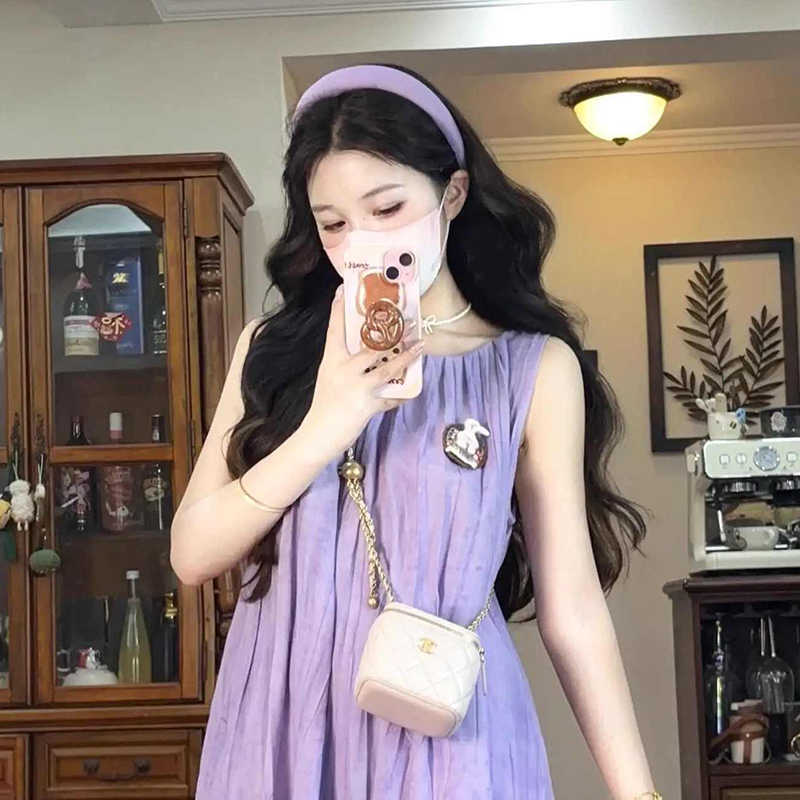 Băng đô cài tóc tím mộng mơ, băng đô cài tóc nữ mùa thu đông ngọt ngào