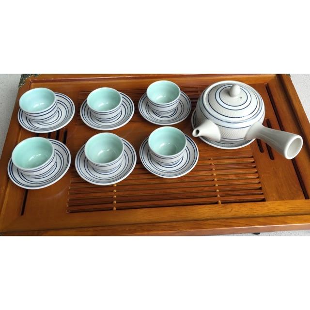 Bộ ấm chén quai ngang gốm sứ Bát Tràng cao cấp