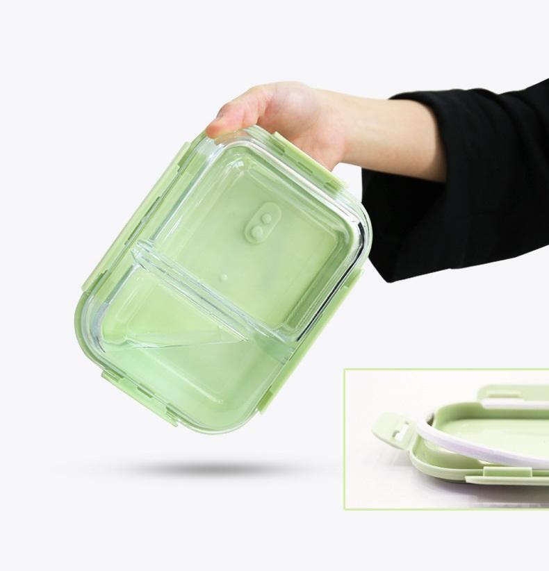 Bộ Hộp Cơm Giữ Nhiệt Thủy Tinh Văn Phòng Cao Cấp - Kèm Túi Xách Và Hộp Đựng Đũa Thìa - Loại Tốt