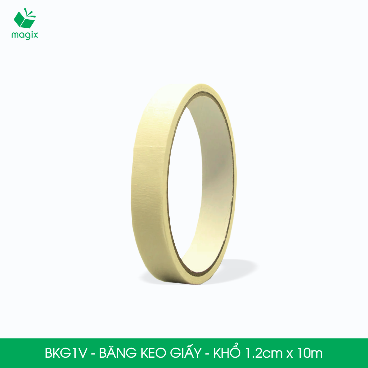 BKG1V - Block 24 cuộn băng keo giấy khổ 1.2cm x 10m - Băng dính giấy viết được, chặn màu sơn