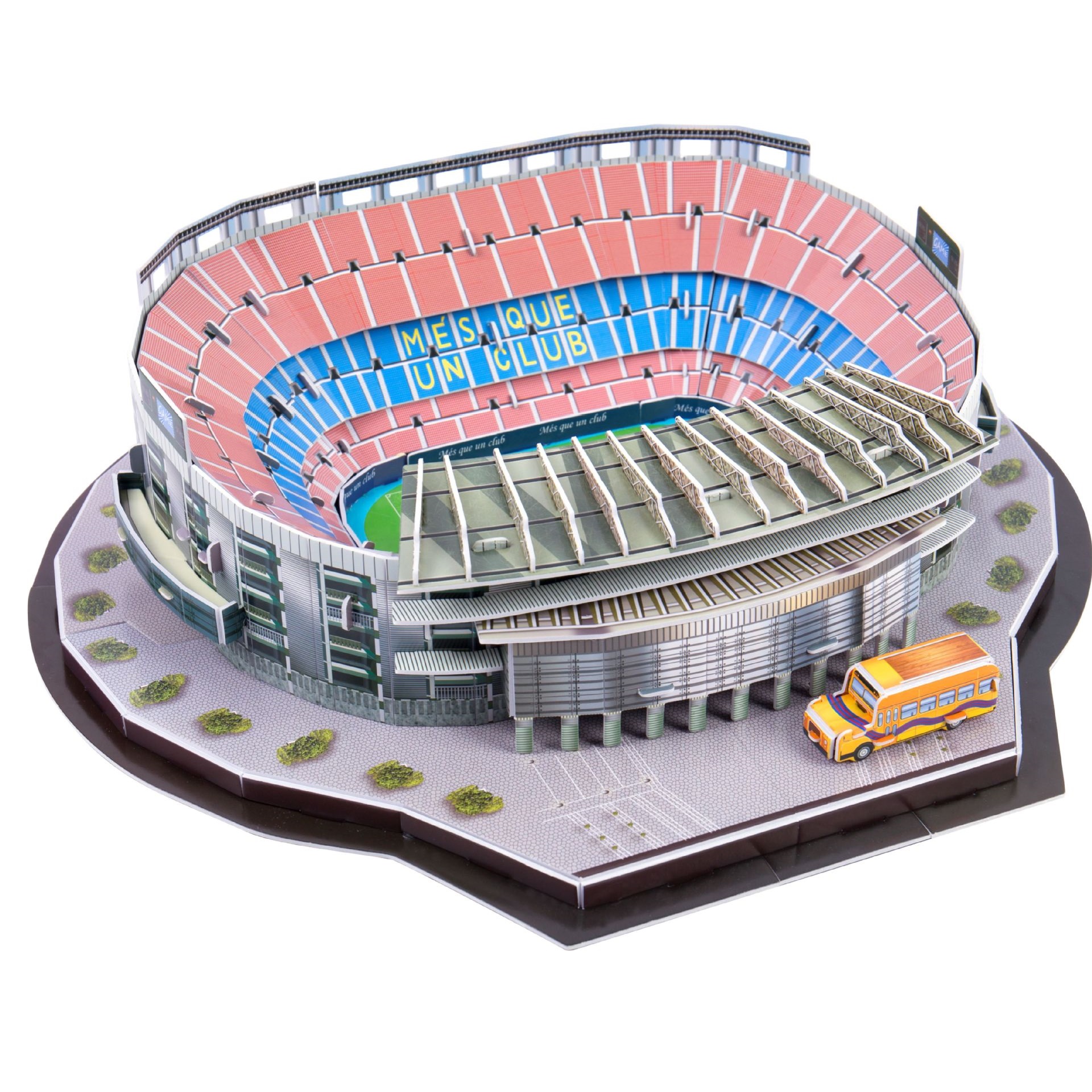 Đồ chơi lắp ráp Giấy 3D Mô hình Sân Vận Động Nou Camp Barcelona - Tặng kèm đèn LED