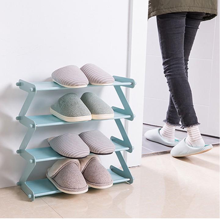 Kệ Giày Dép 4 Tầng Chữ Z Đa Năng Gấp Gọn