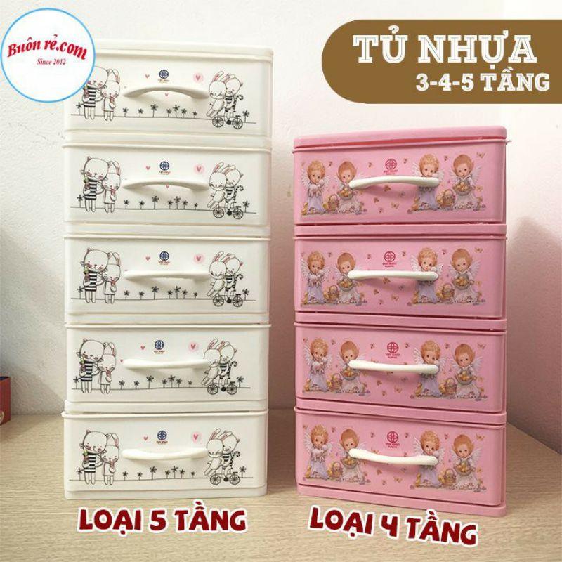 Tủ nhựa mini 3/4/5ngăn Việt Nhật siêu xinh