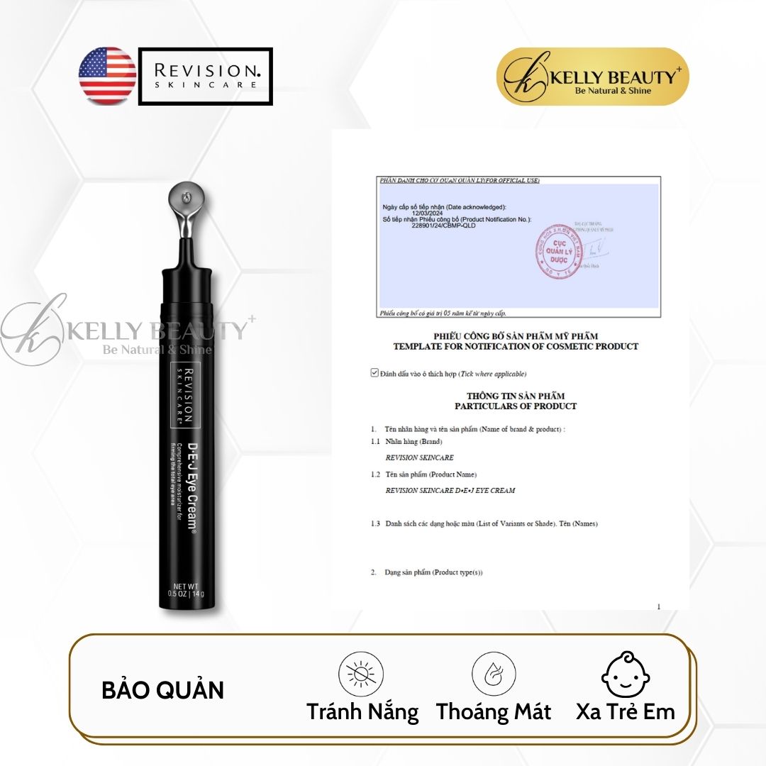 Kem Dưỡng Ẩm Xóa Nhăn và Làm Săn Chắc Vùng Mắt Revision D·E·J Eye Cream | Kelly Beauty