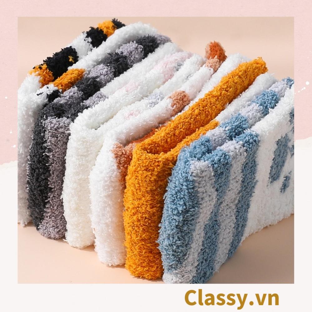 Tất bông cổ cao, vớ bông cổ cao Classy , chất dày dặn siêu ấm siêu êm G1352