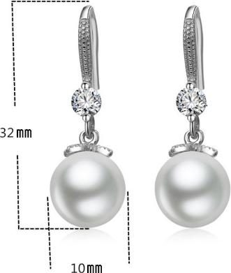 Bông tai ngọc trai nạm đá zircon BHBT383