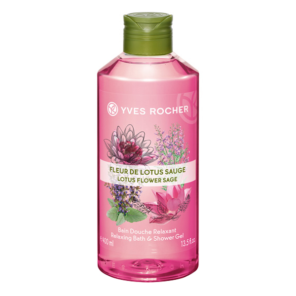 Gel Tắm Và Gội Yves Rocher Relaxing Bath And Shower Gel Lotus Flower Sage 400ml