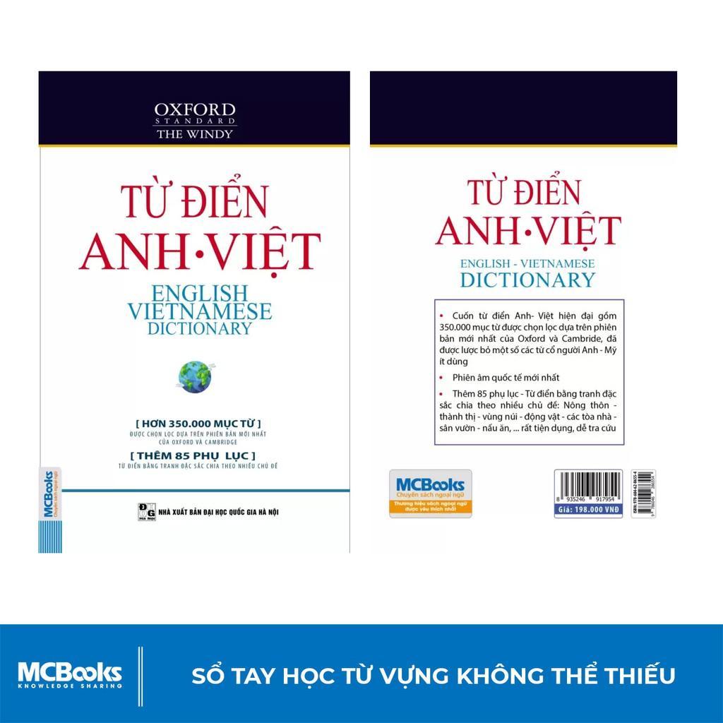 Từ Điển Anh VIệt Phiên Bản Bìa Mềm Màu Trắng - Giải Nghĩa Đầy Đủ Ví Dụ Phong Phú- Bản Quyền