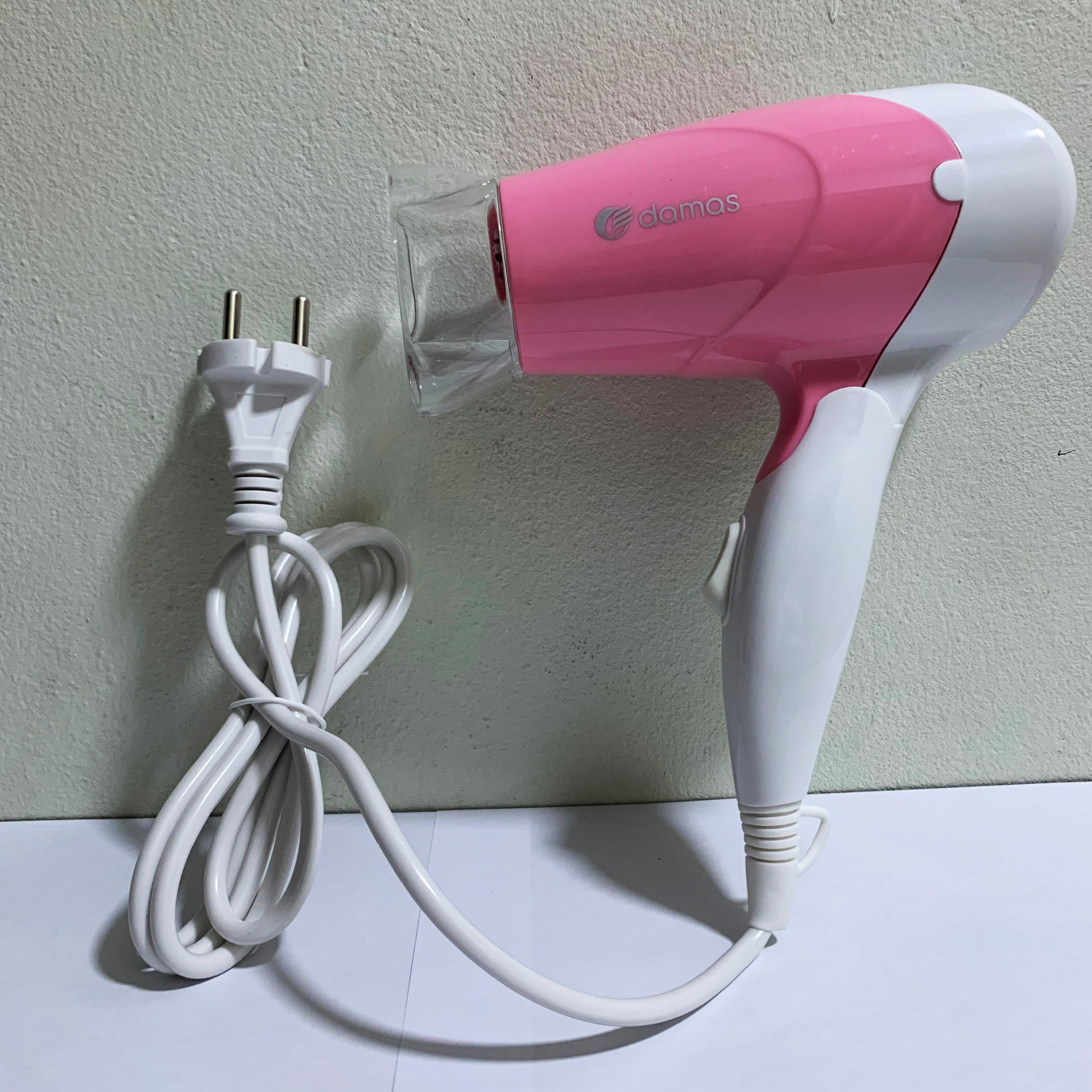 Máy Sấy Tóc Hairdryver Tạo Kiểu Đa Năng Tiện Lợi Nhỏ Gọn Damas - Thiết Kế Mới Gập Gọn Tay Cầm - Màu Hồng - Hàng Chính Hãng