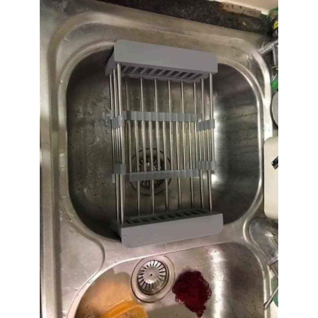 Rổ rút gọn đa năng gác bồn rửa