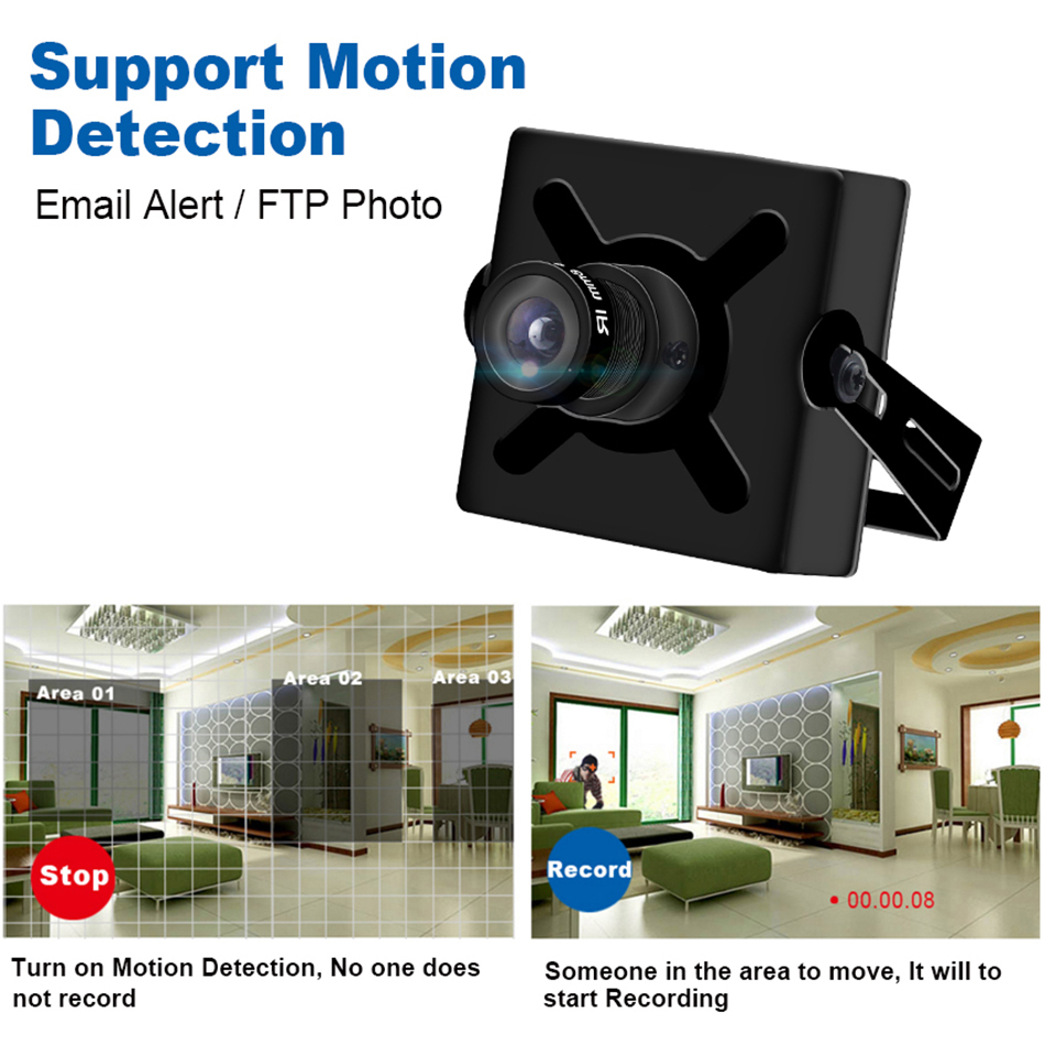 Camera Mini IP Indoor Sắt Đen Vuông 5MP