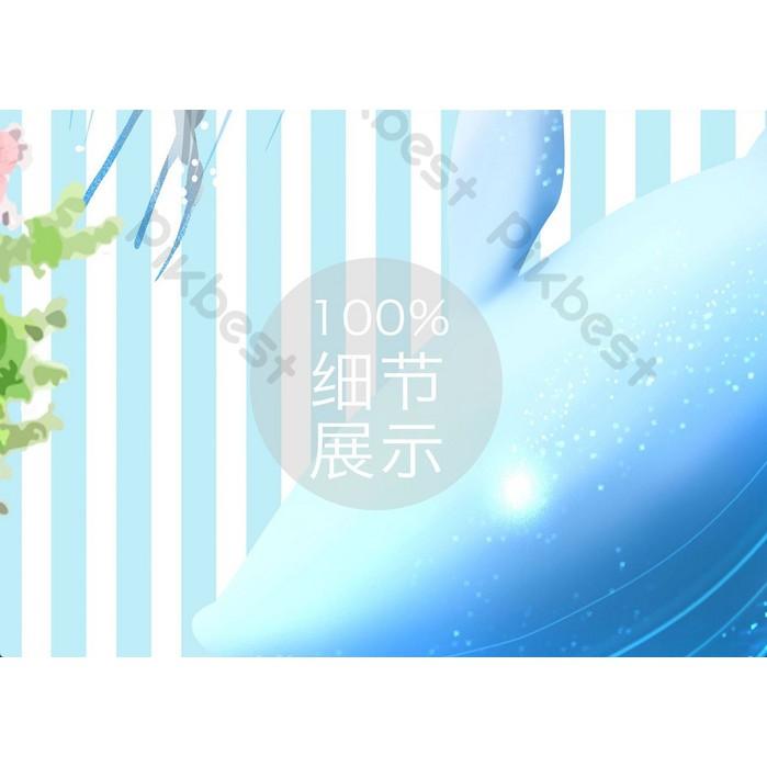 Tranh dán tường Cá heo đáng yêu trang trí phòng em bé, tranh dán tường 3d hiện đại MS995072