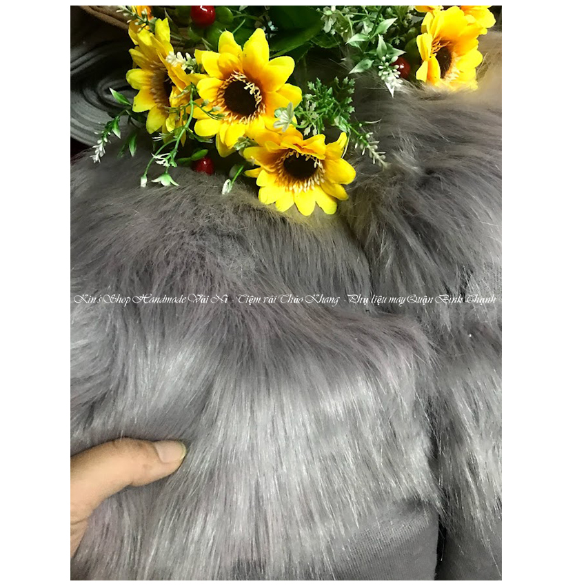 |Màu Xám Ánh Tím| Vải Lông Dài Lông Hồ Ly Siêu Đẹp Làm Thảm Nền Chụp Ảnh Sản Phẩm,Lót Bàn Tủ Kệ, Trang Trí Nội Thất- Kin Shop Handmade