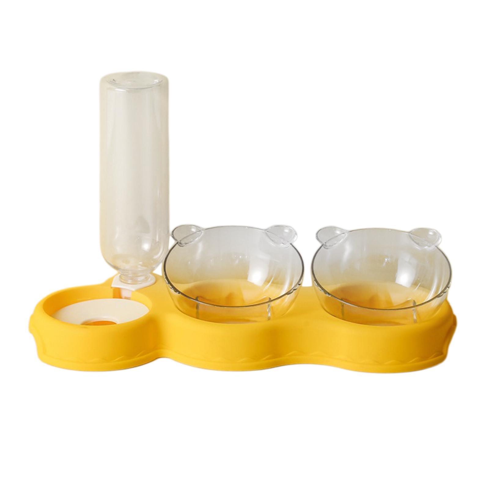 Double Bowl  Feeder Auto Removable for Pet Watering Bowl Dispenser Blue