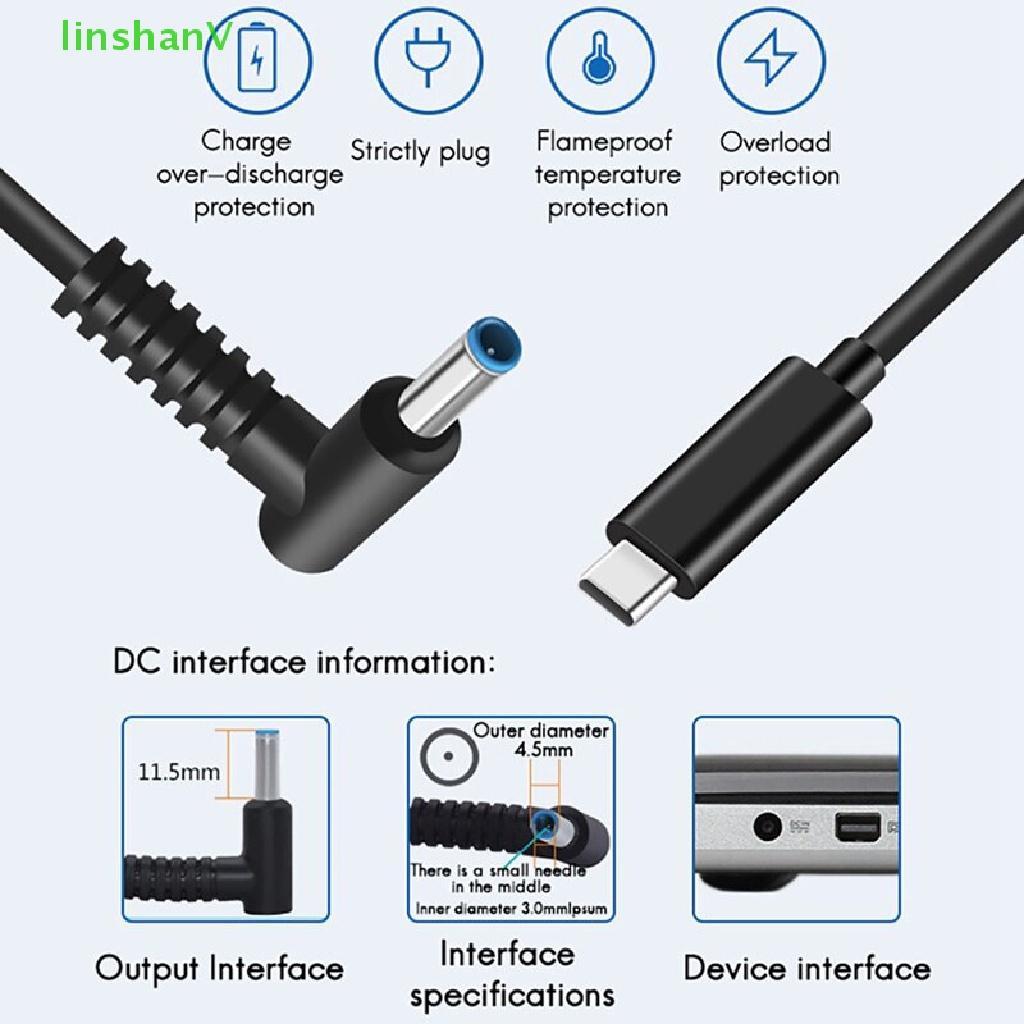 Dây Cáp Sạc Nhanh 65W 3A 1.5M PD Cổng USB TYPE C Đầu Vào DC Sang Cổng Vuông Cho Lenovo