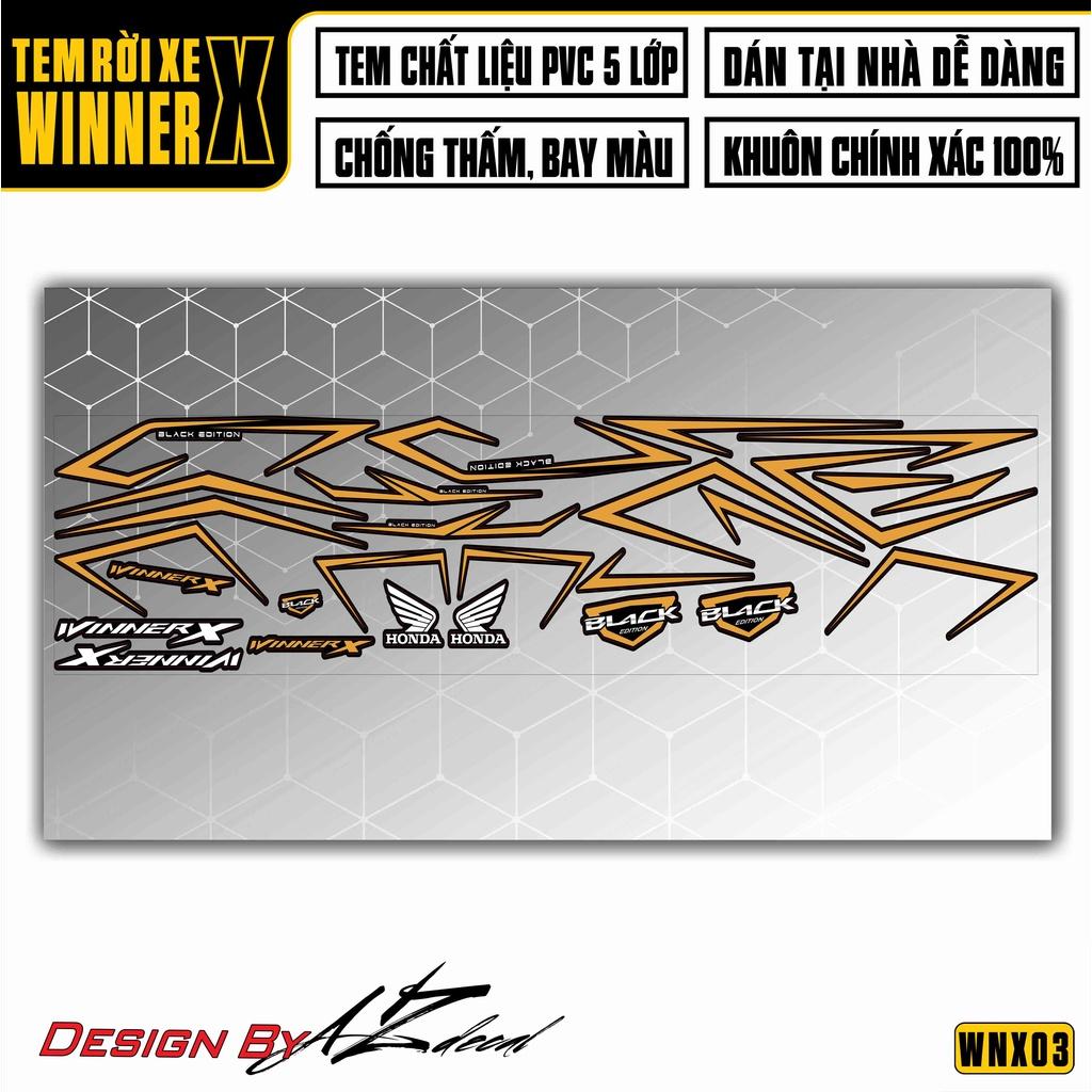 Tem Rời Dán Xe Winner X Chủ Đề Black Edition | WNX03 | Decal Chế Xe Máy Chất Liệu Tem PVC Cao Cấp - Vàng Đồng Đen