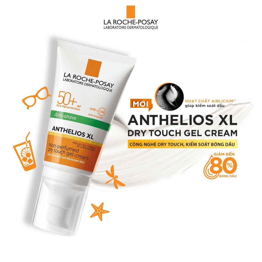 Kem Chống Nắng Không Màu Kiểm Soát Dầu La Roche-Posay Anthelios XL Dry Touch Gel-Cream SPF 50+ UVB & UVA - TẶNG MÓC KHÓA